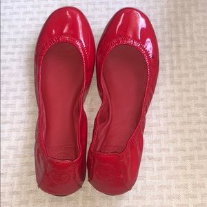TORY BURCH RED BALLERINA FLATS